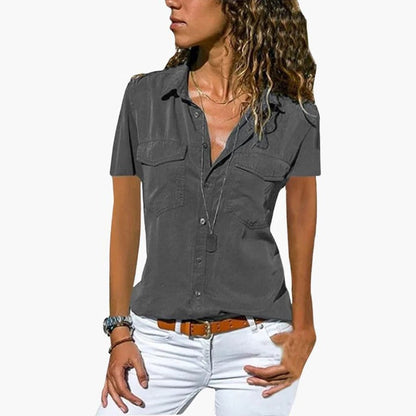 Women's Short Sleeve Button Down Shirt