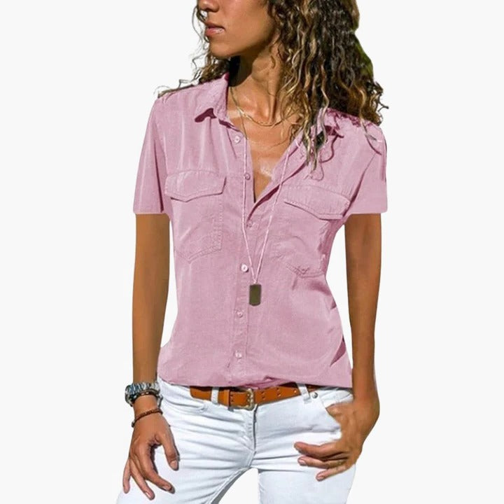 Women's Short Sleeve Button Down Shirt