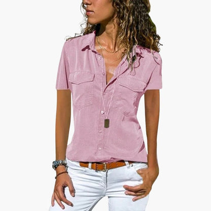 Women's Short Sleeve Button Down Shirt