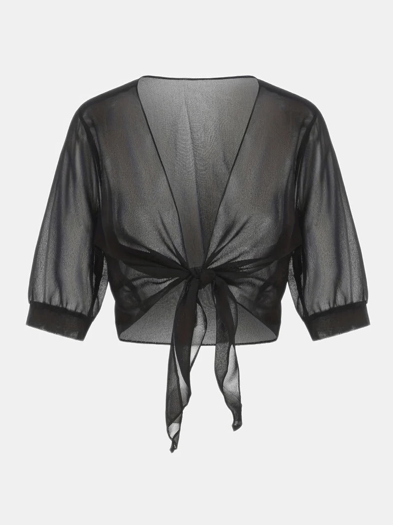 Women's Sheer Blouse 3/4 Sleeve