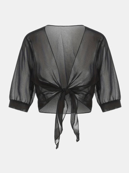 Women's Sheer Blouse 3/4 Sleeve