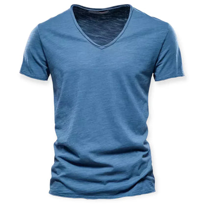 Men's V-Neck T-Shirt Cotton Casual