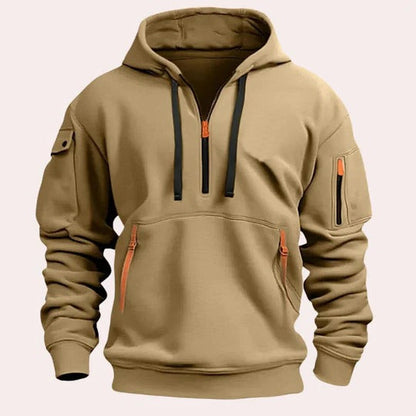 Men's Pullover Hoodie Comfort Fit Cotton Adjustable Drawstring - Vonnera