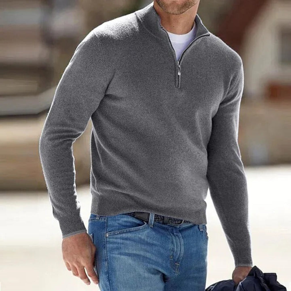 Men's Wool Zipper Sweater