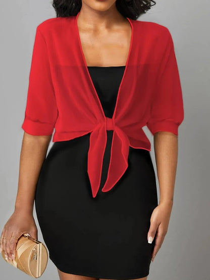Women's Sheer Blouse 3/4 Sleeve