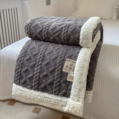 Sherpa Blanket Diamond Knit Plush