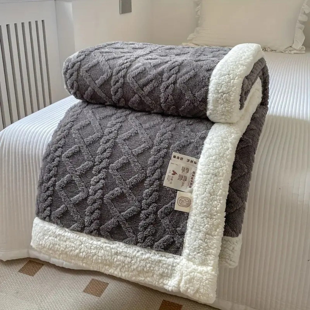 Sherpa Blanket Diamond Knit Throw
