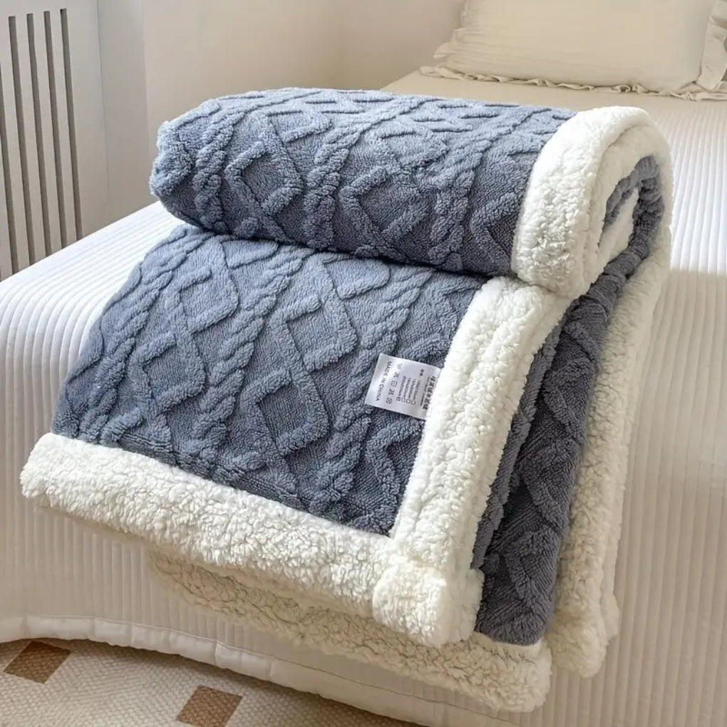 Sherpa Blanket Diamond Knit Throw