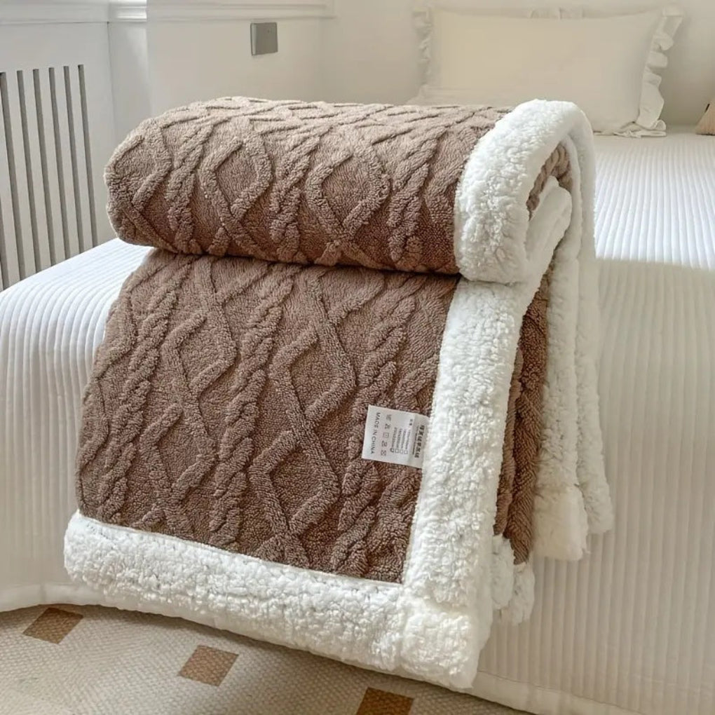 Sherpa Blanket Diamond Knit Plush