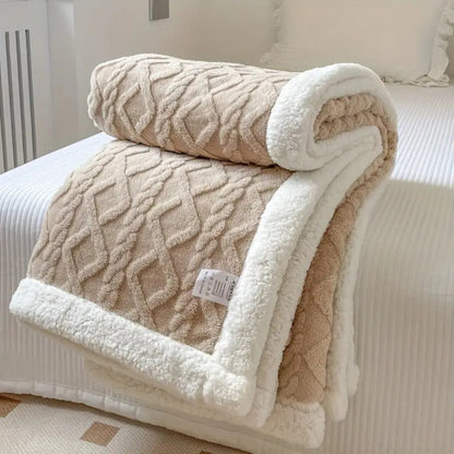 Sherpa Blanket Diamond Knit Plush