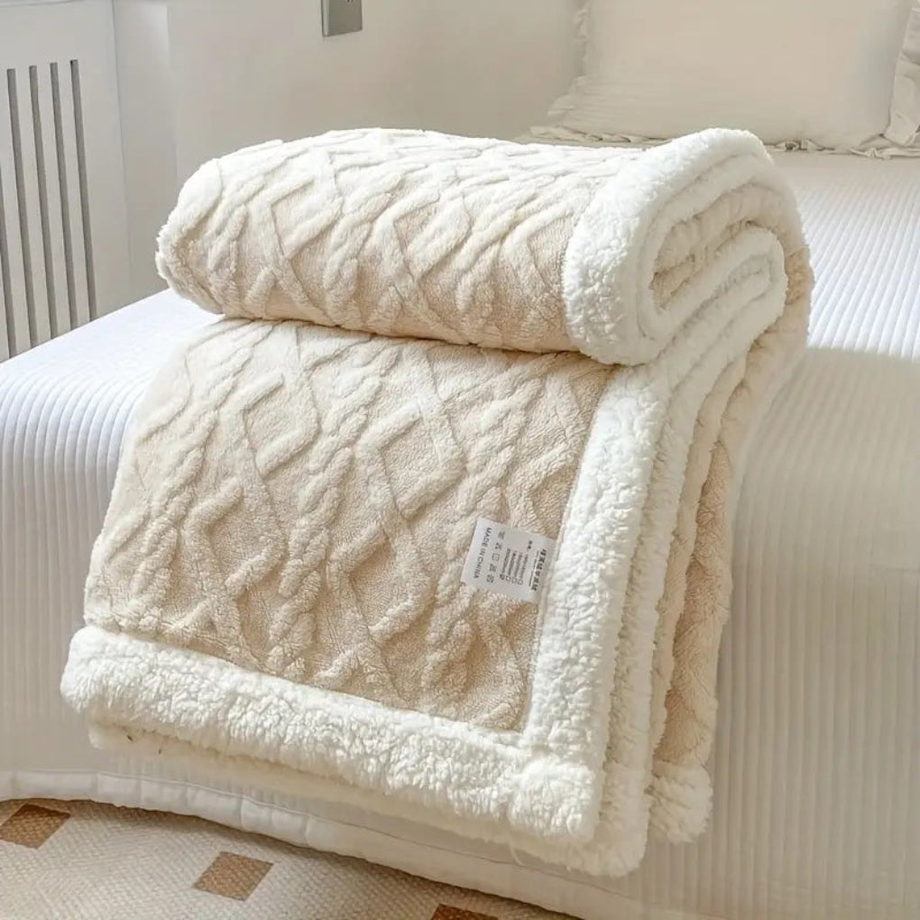 Sherpa Blanket Diamond Knit Plush