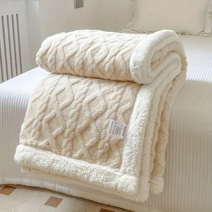 Sherpa Blanket Diamond Knit Plush