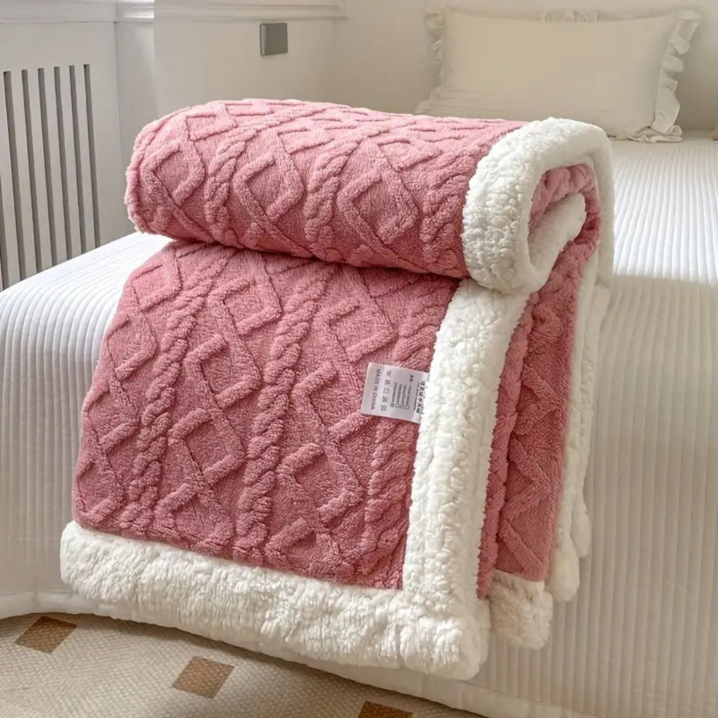 Sherpa Blanket Diamond Knit Plush
