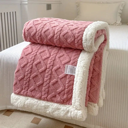 Sherpa Blanket Diamond Knit Plush