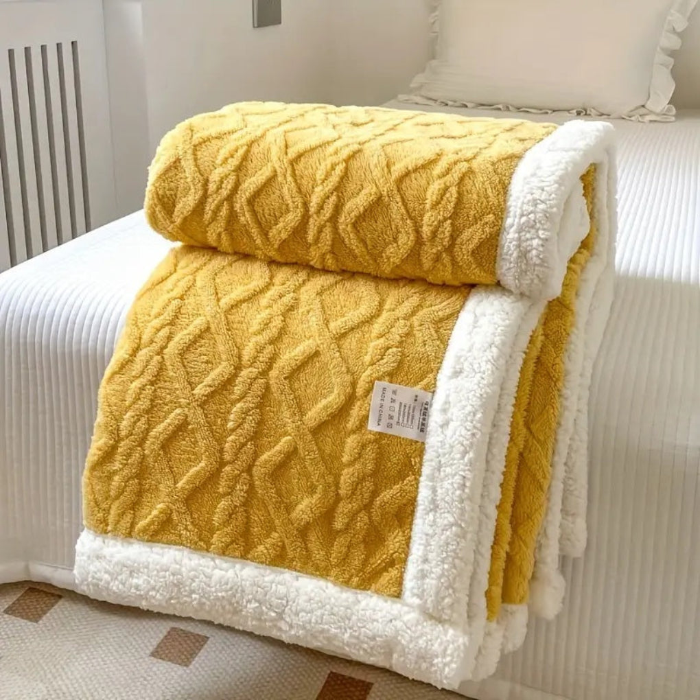 Sherpa Blanket Diamond Knit Plush