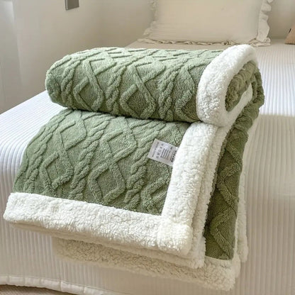 Sherpa Blanket Diamond Knit Plush