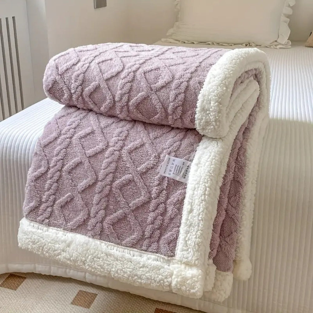 Sherpa Blanket Diamond Knit Plush - Vonnera