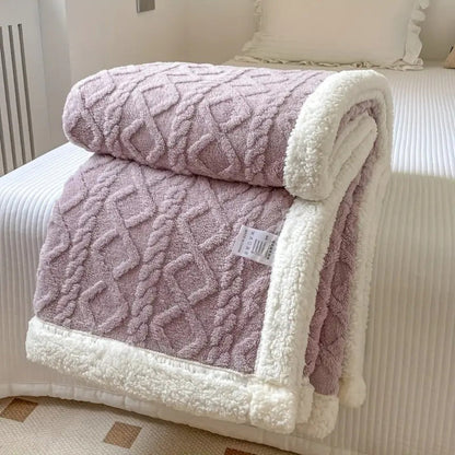 Sherpa Blanket Diamond Knit Plush - Vonnera