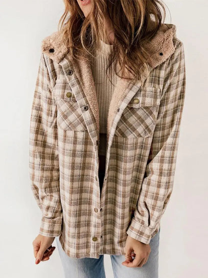 Women's Plaid Button Up Jacket