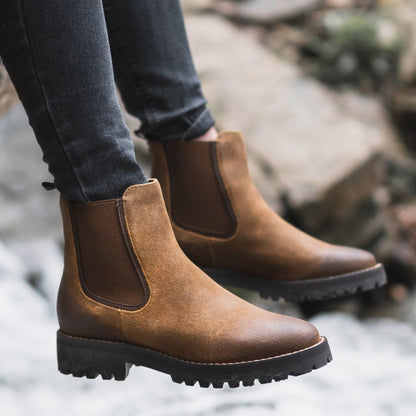 Women's Elastic Ankle Boots Lug Sole
