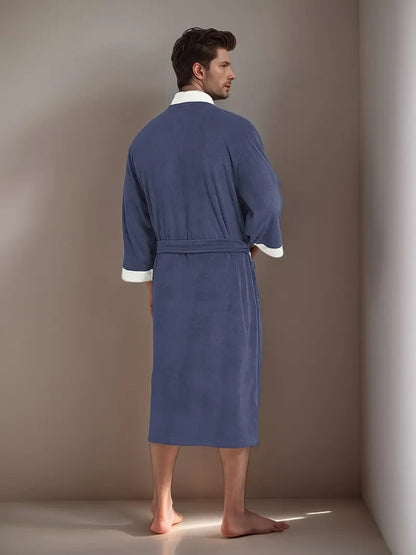 Men's Lightweight Spa Bathrobe Kimono Cotton