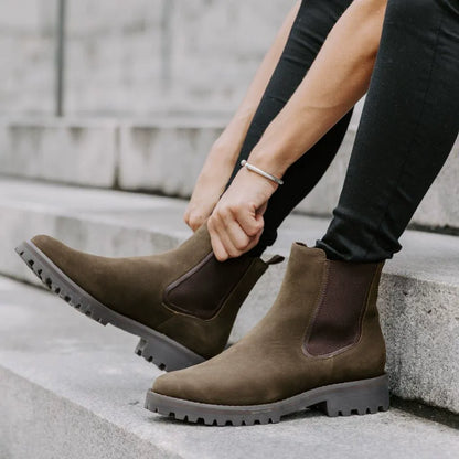 Women's Elastic Ankle Boots Lug Sole