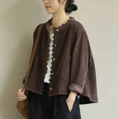 Women's Corduroy Jacket Stitch Detail - Vonnera