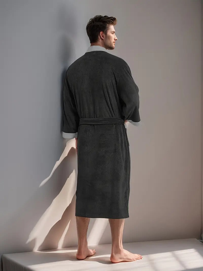 Men's Lightweight Spa Bathrobe Kimono Cotton