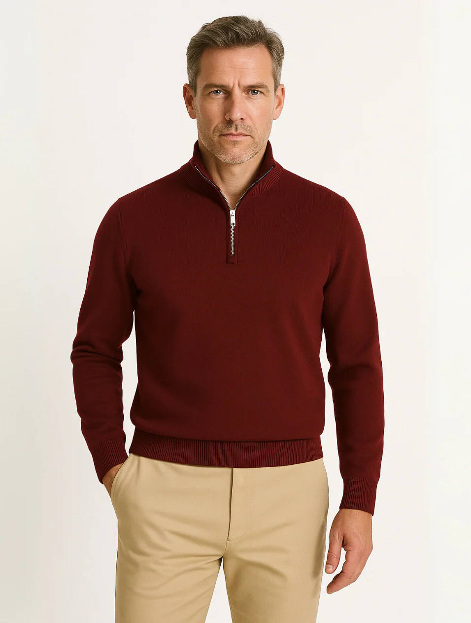 Men's Half-Zip Sweater Navy Blue