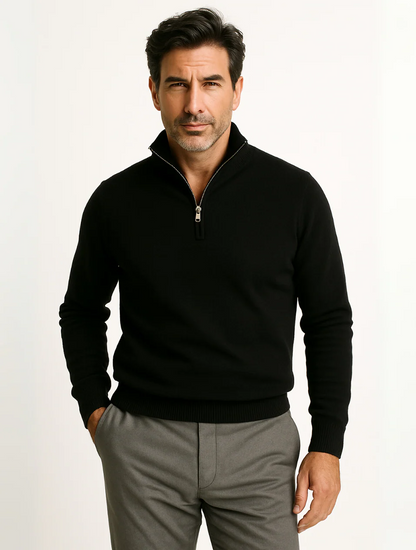 Men's Half-Zip Sweater Navy Blue