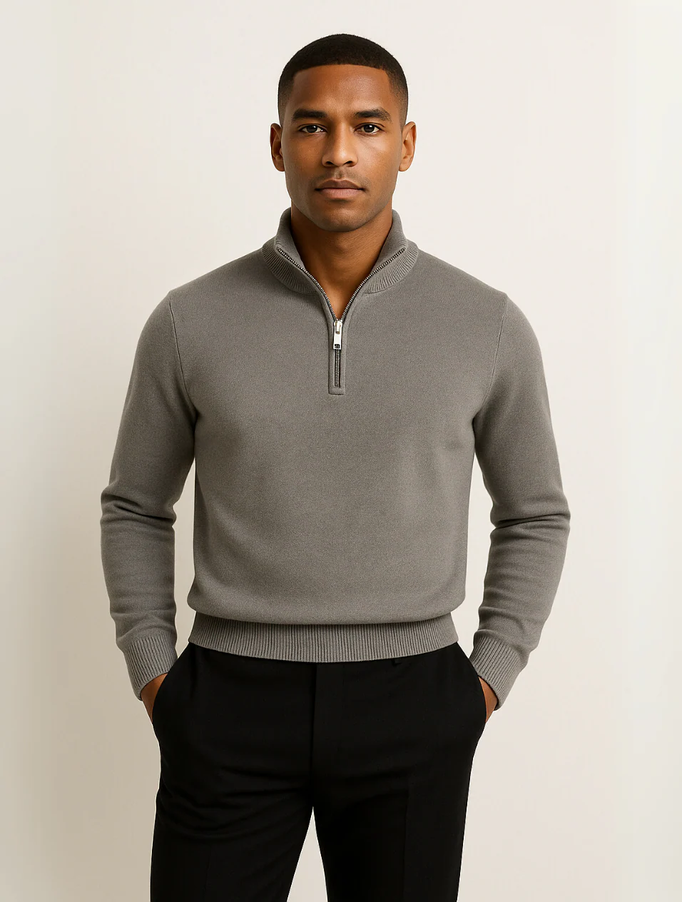 Men's Half-Zip Sweater Navy Blue