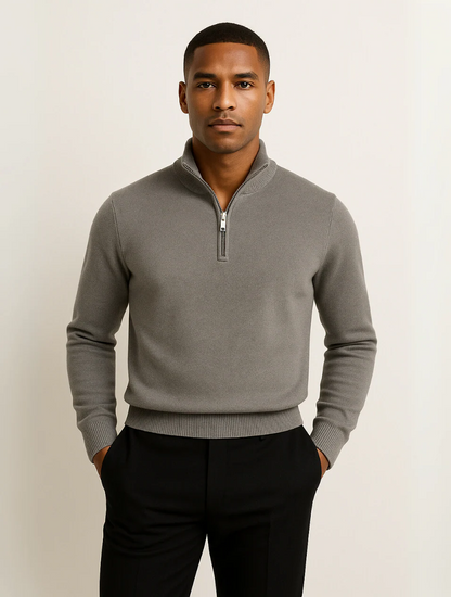 Men's Half-Zip Sweater Navy Blue