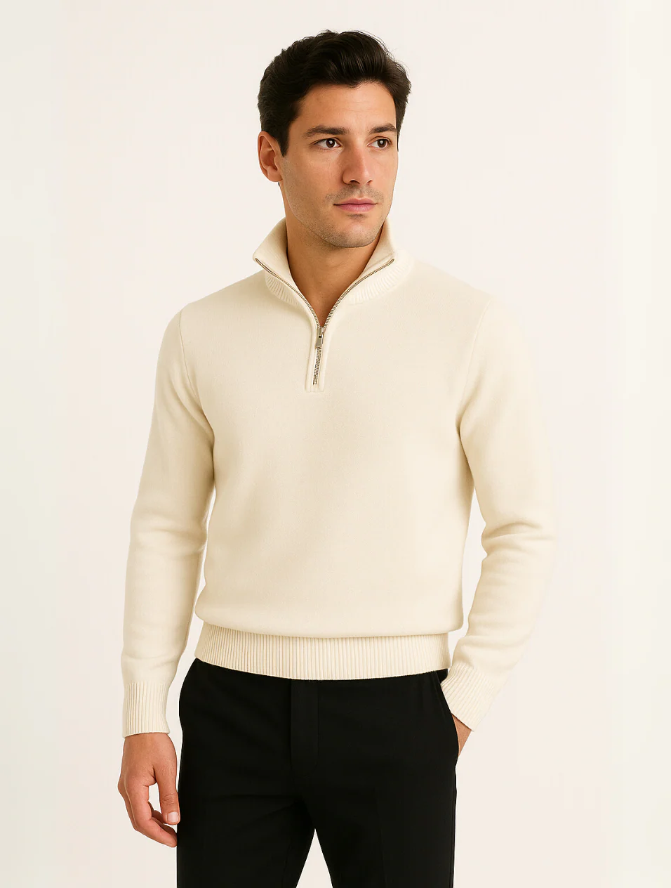 Men's Half-Zip Sweater Navy Blue