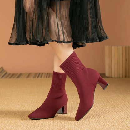 Women's Knitted Sock Boots Comfort Edge Design