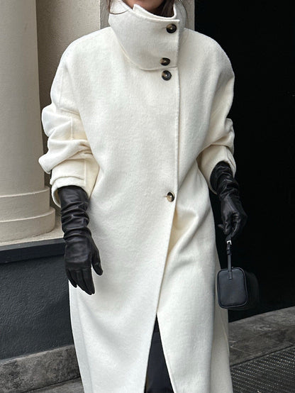 Women's Ivory Long Coat - Vonnera