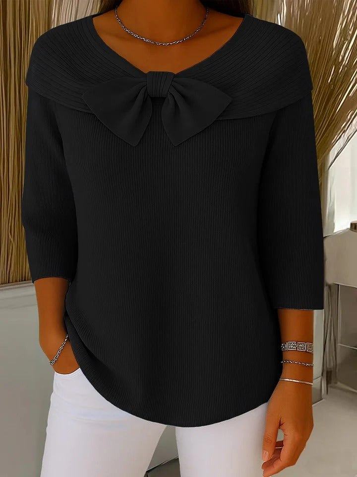 Women's Bow Sweater Round Neckline