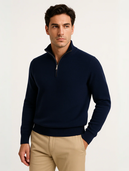 Men's Half-Zip Sweater Navy Blue