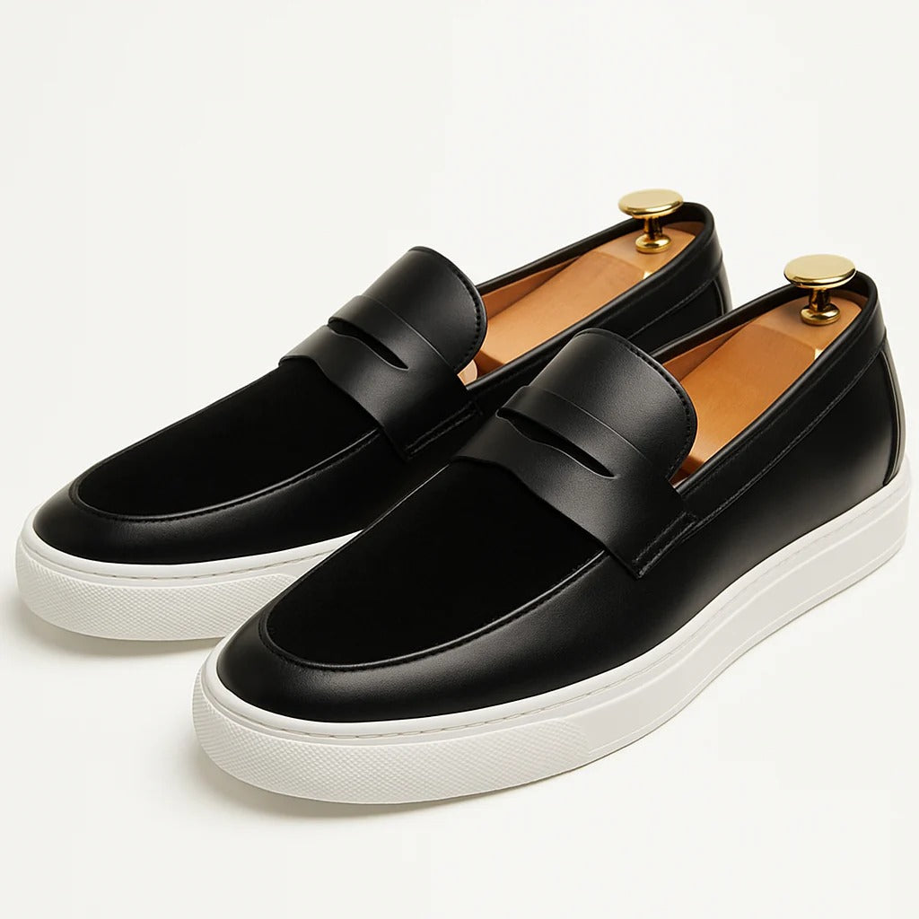 Wallingford Men's Moccasin Loafers White Sole Leather