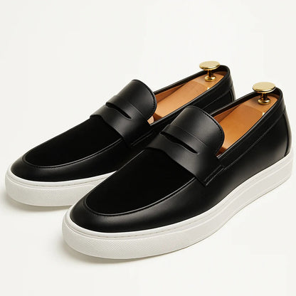 Wallingford Men's Moccasin Loafers White Sole Leather