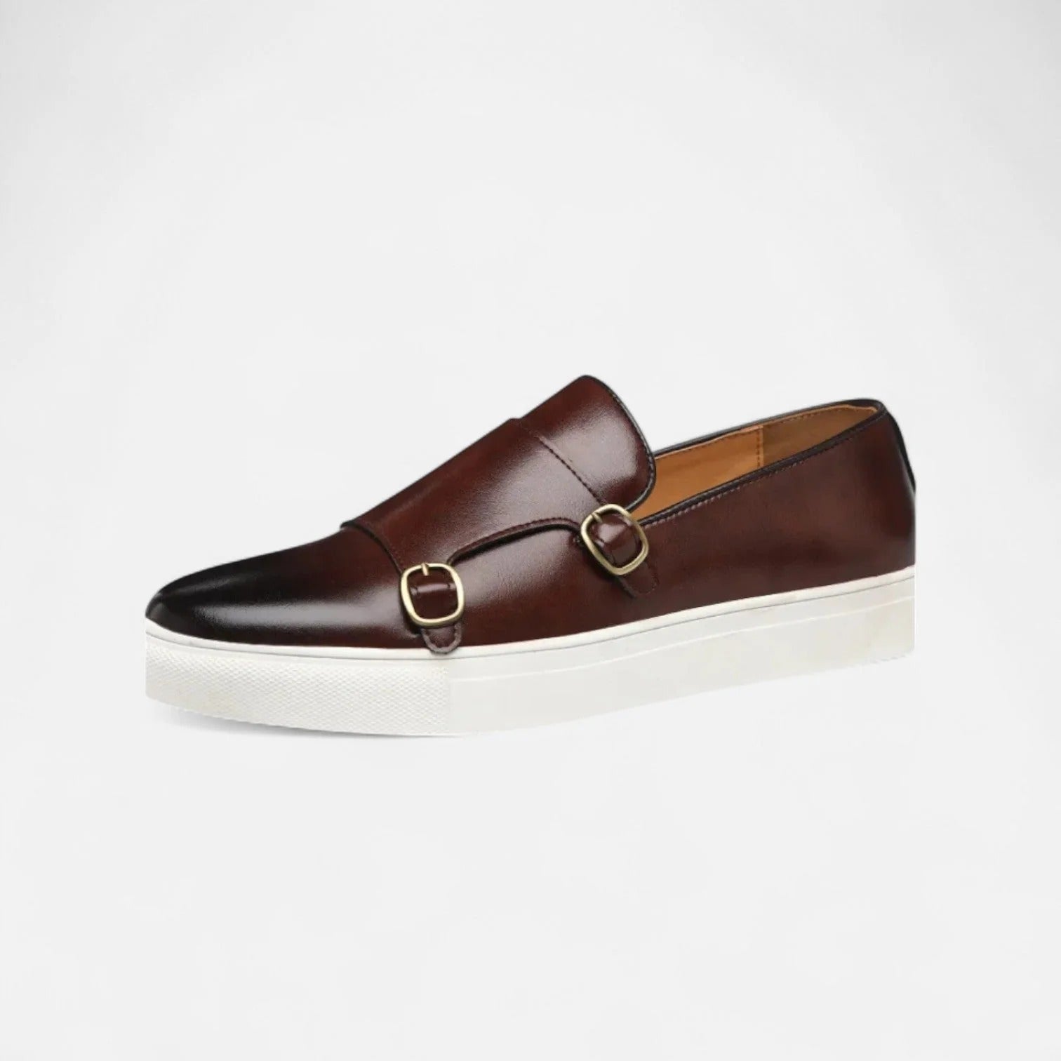 Men's Leather Double Monk Strap Loafers - Vonnera