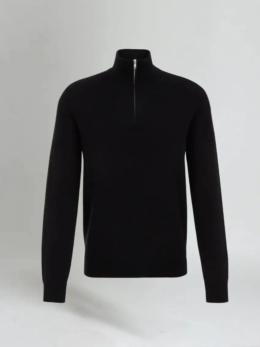 Men's Quarter Zip Sweater Wool Old Money