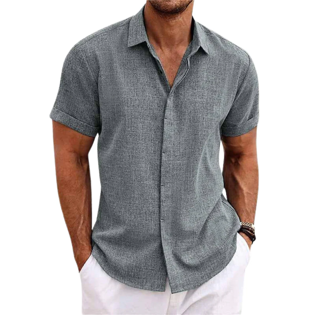 Lisbon Men's Linen Short Sleeve Shirt
