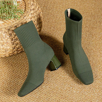Women's Knitted Sock Boots Comfort Edge Design