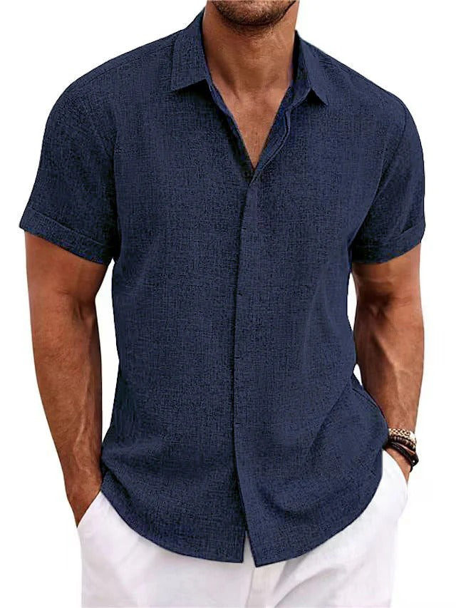 Lisbon Men's Linen Short Sleeve Shirt