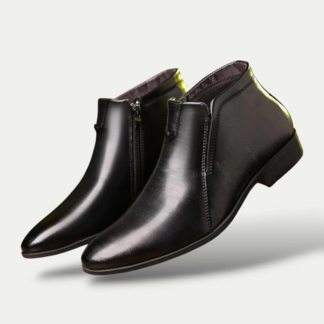 Men's Leather Ankle Boots Vintage Dress Shoes