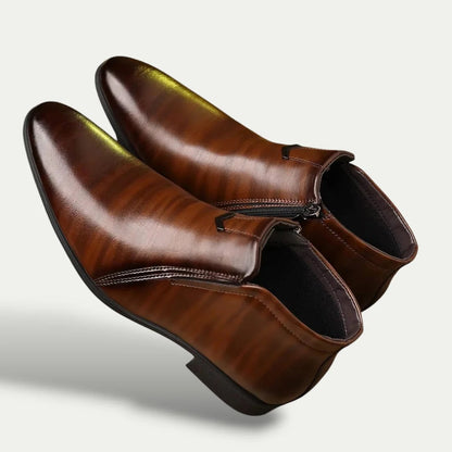 Men's Leather Ankle Boots Vintage Dress Shoes