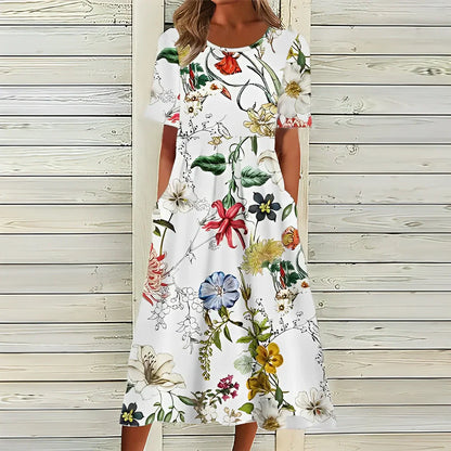 Women's Floral Print Shift Dress - Vonnera