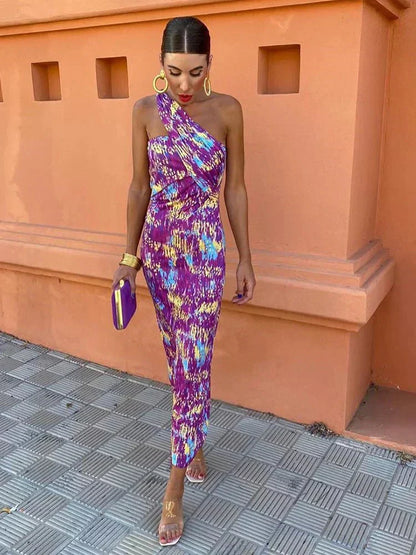 Harlow | Women's Wedding Guest One Shoulder Asymmetric Dress