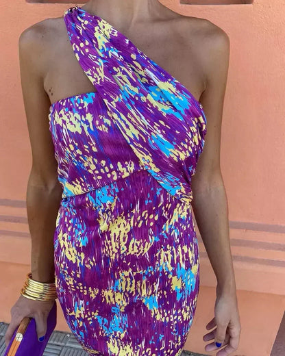 Harlow | Women's Wedding Guest One Shoulder Asymmetric Dress