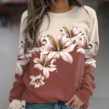 Women's Floral Sweatshirt Soft Breathable Long Sleeve - Vonnera